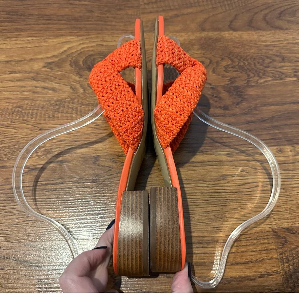 Dune London Laizes Woven Slide Sandals Orange Women’s Size 40 NWOB Statement - Picture 6 of 10